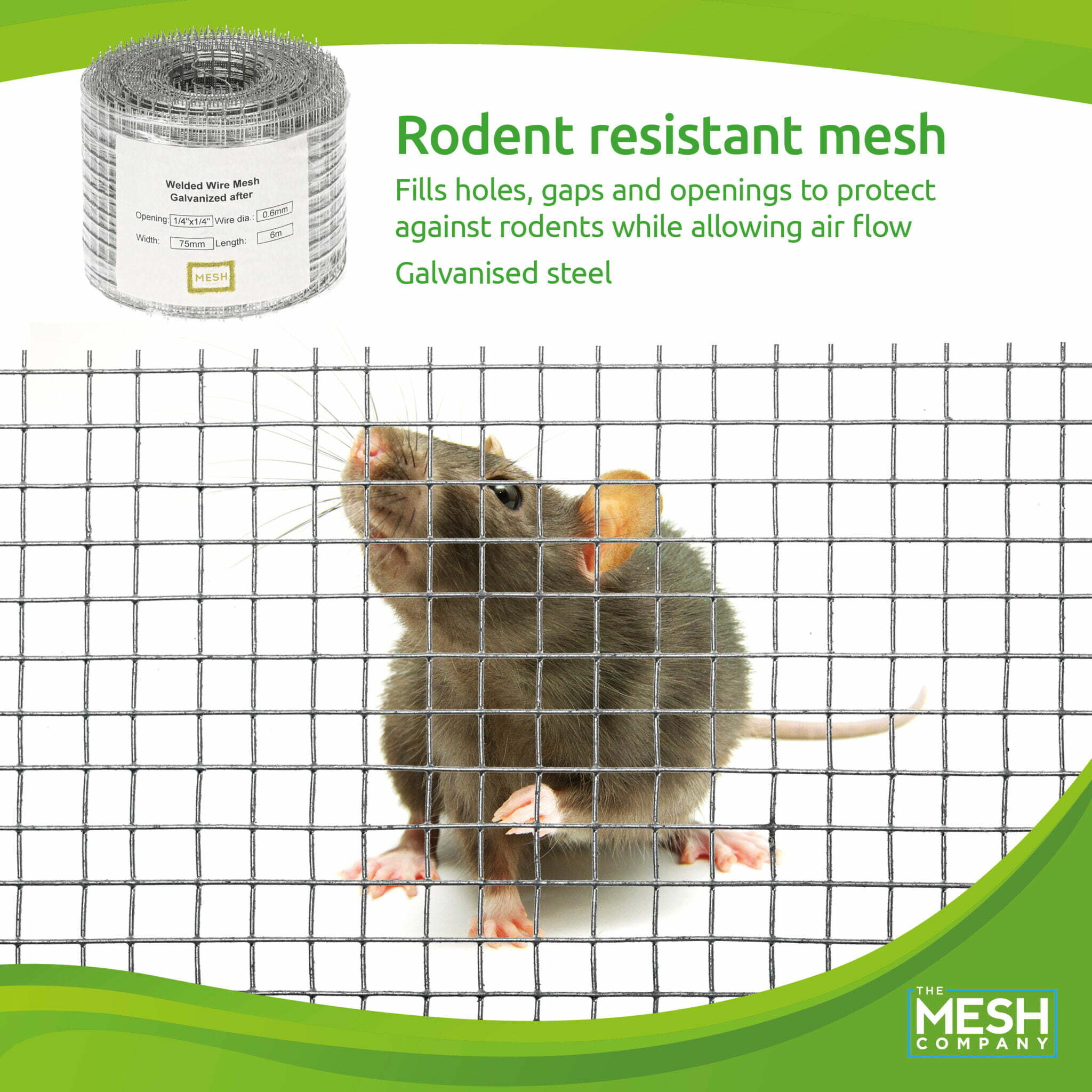 RatMesh Rat Proof Wire Mesh (1/4" Galvanised Welded Mesh) The Mesh