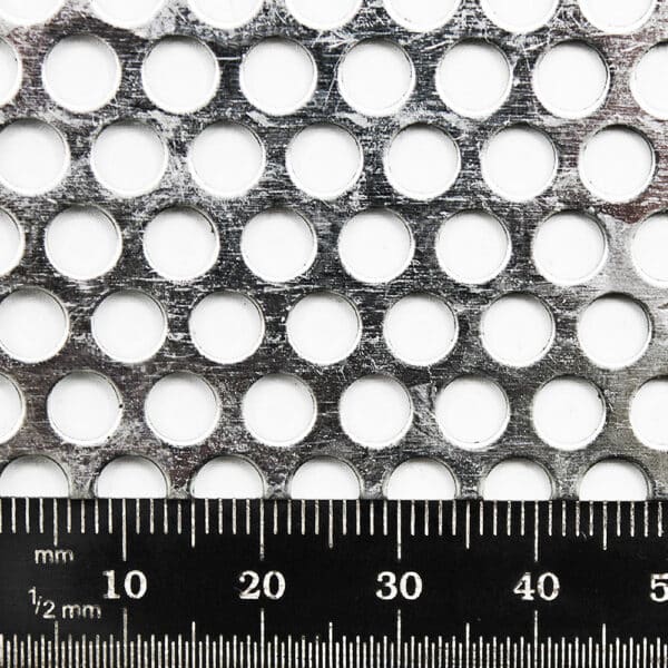 Galvanised Perforated Steel 5mm Round Hole x 7mm Pitch x 1mm Thick Image