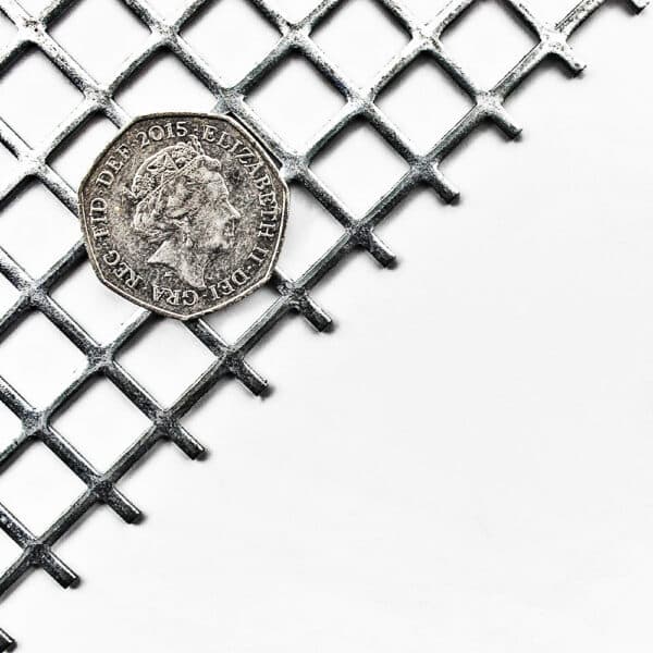 Galvanised Steel 10mm Square Hole Perforated Mesh x 12mm Pitch x 1.5mm Thick Image