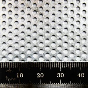 Galvanised Steel 2mm Round Hole Perforated Mesh x 3.5mm Pitch x 1mm Thick Image
