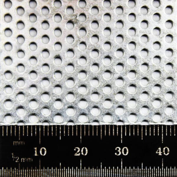 Galvanised Steel 2mm Round Hole Perforated Mesh x 3.5mm Pitch x 1mm Thick Image