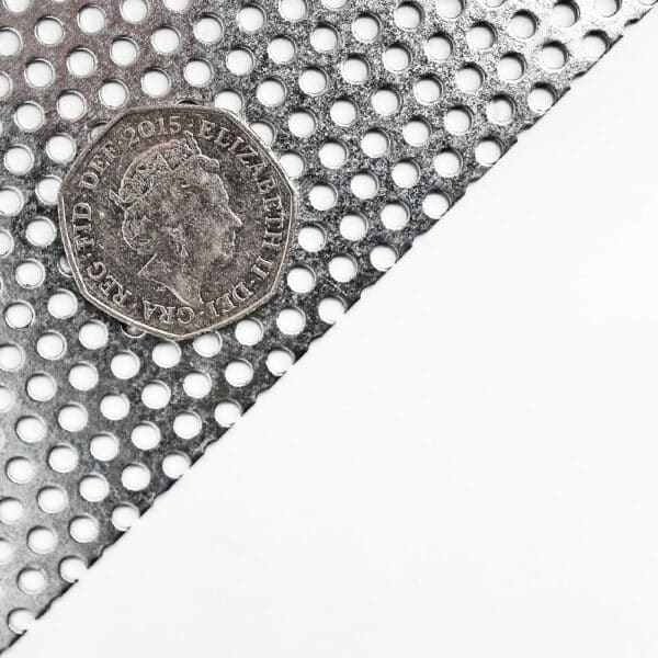 Galvanised Steel 3mm Round Hole Perforated Mesh x 4mm Pitch x 0.7mm Thick Image