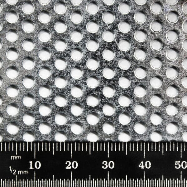 Galvanised Steel 3mm Round Hole Perforated Mesh x 4mm Pitch x 0.7mm Thick Image