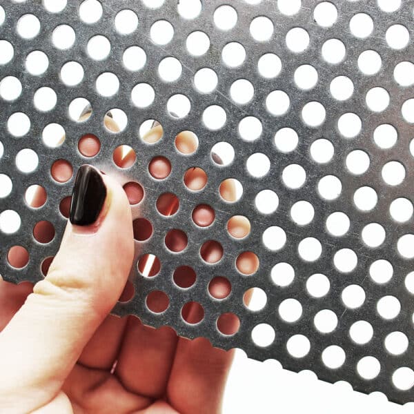 Galvanised Steel 5mm Round Hole Perforated Mesh x 8mm Pitch x 1.5mm Thick Image