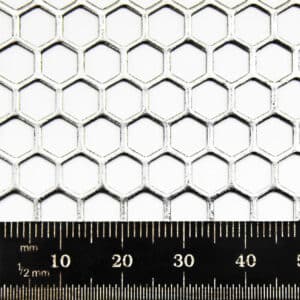 Galvanised Steel 6mm Hex Hole Perforated Mesh x 6.7mm Pitch x 1mm Thick Image