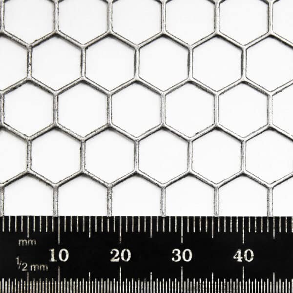 Galvanised Steel 8mm Hex Hole Perforated Mesh x 8.7mm Pitch x 1mm Thick Image
