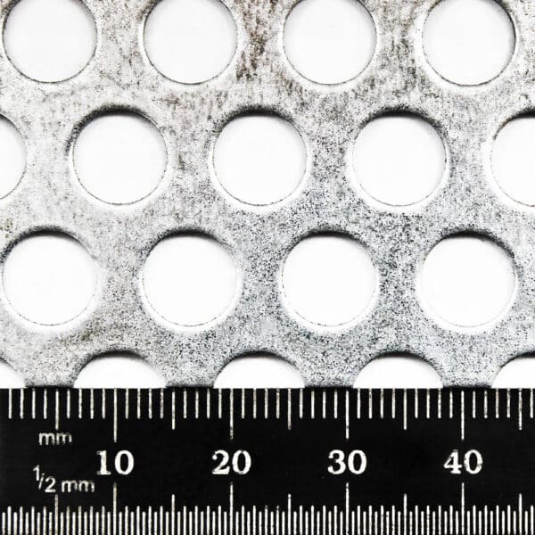 Galvanised Steel 8mm Round Hole Perforated Mesh x 12mm Pitch x 1.5mm Thick Image