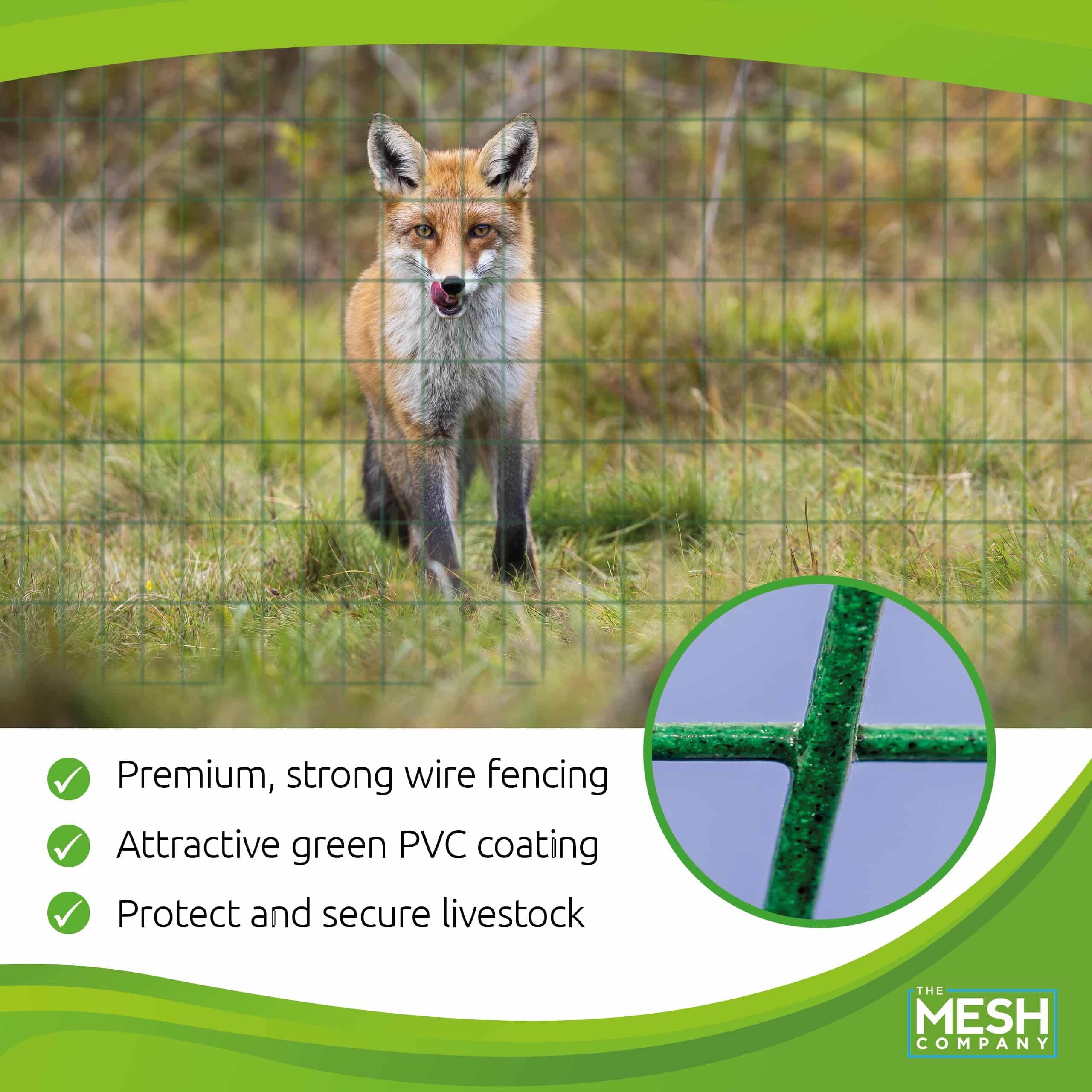 25mm Green PVC Chicken Mesh Wire Garden Netting - The Mesh Company