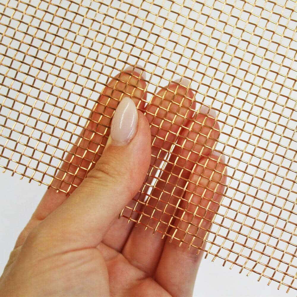 0.42mm Hole Coarse Wire Brass Mesh - 0.22mm Wire - 40 LPI - The Mesh Company