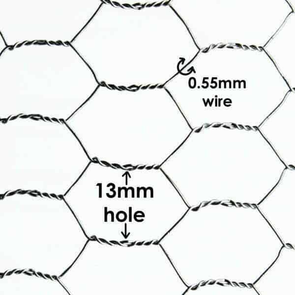 13mm galvanised chicken wire mesh