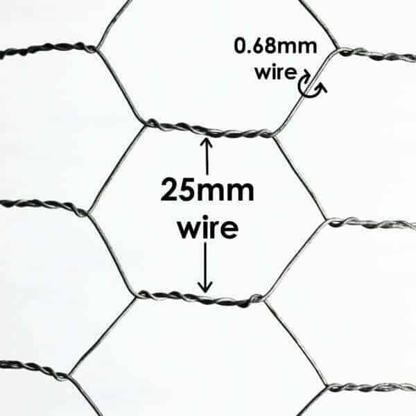 25mm galvanised steel chicken wire