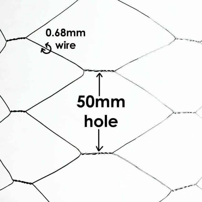 Galvanised Chicken Wire Fencing Mesh 50mm Hole 0.68mm Wire Image