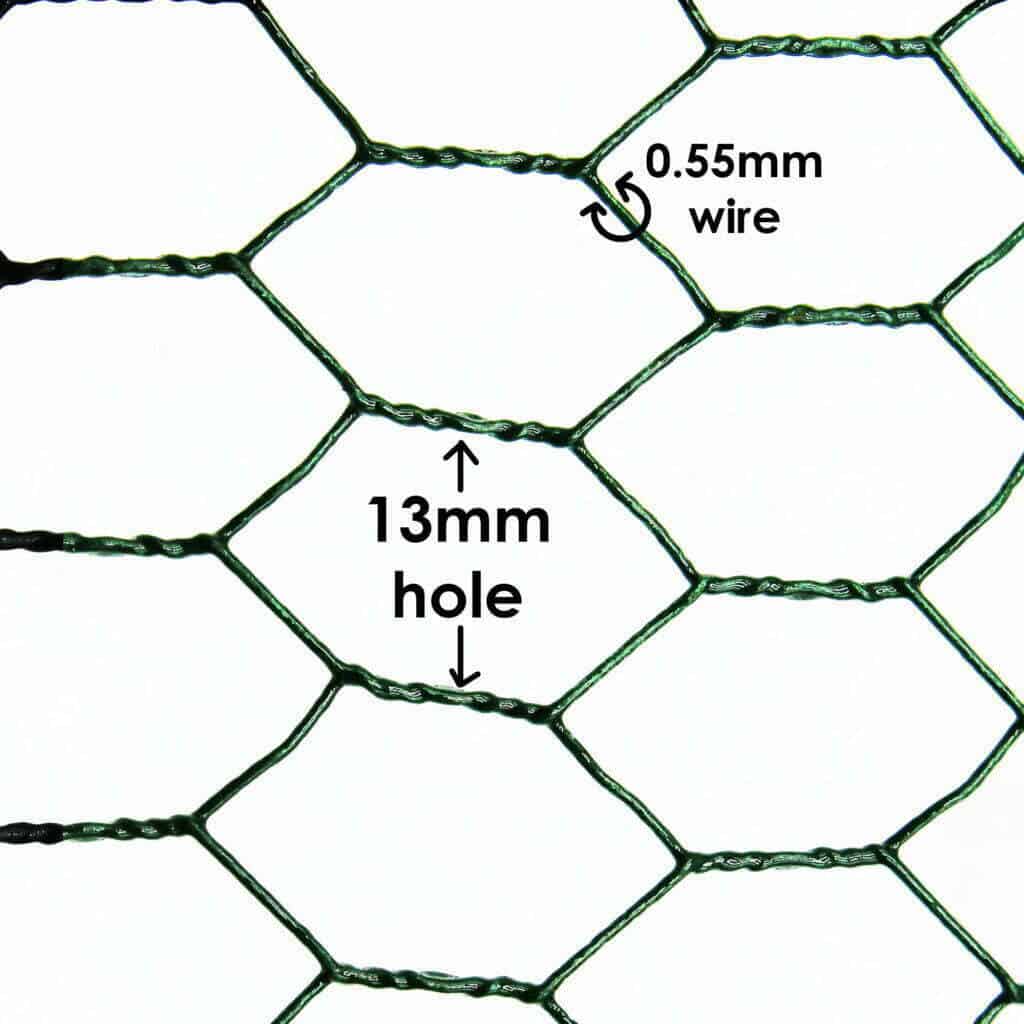 13mm Green PVC chicken mesh wire rolls