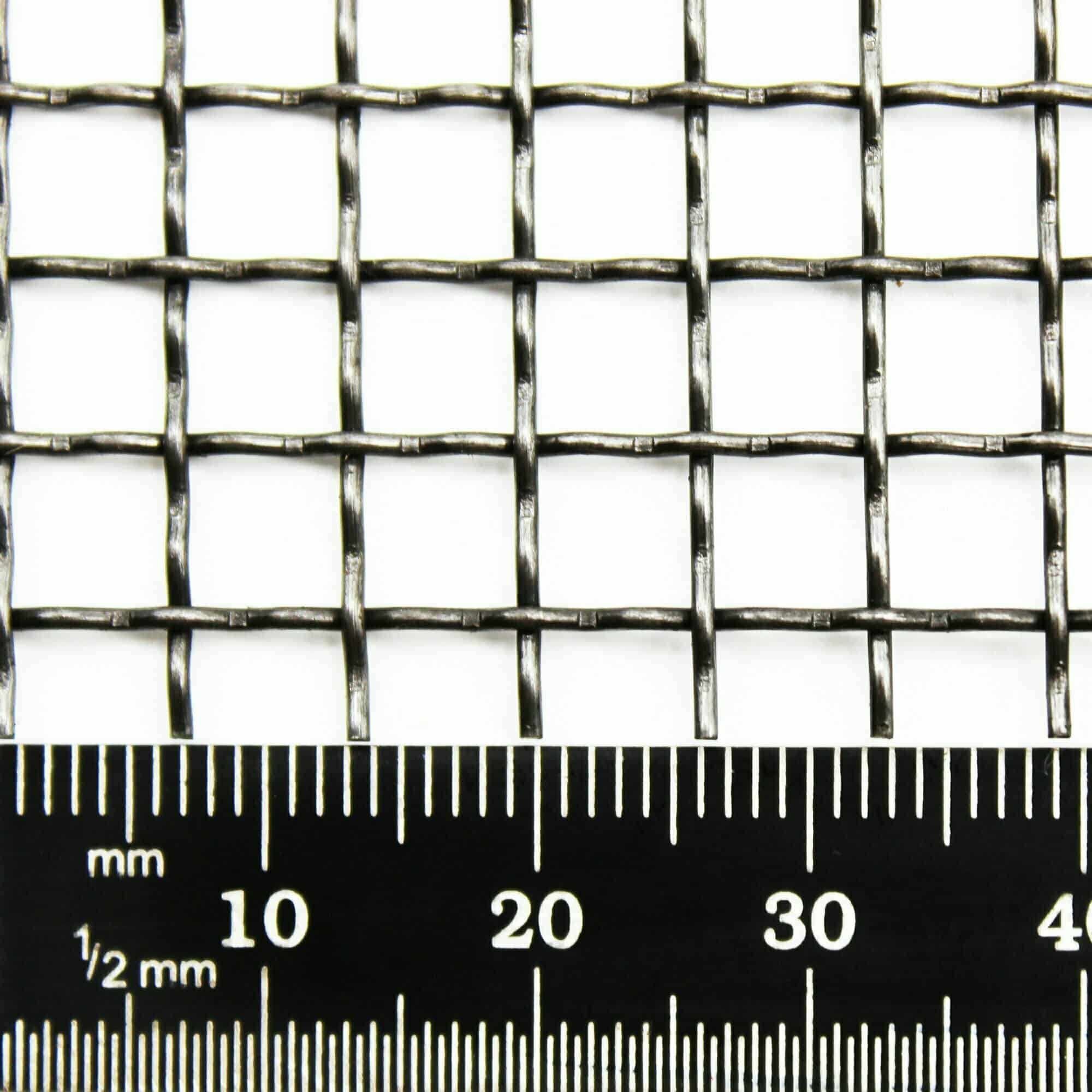 2.48mm Hole Epoxy Coated Black Metal Mesh - 0.7mm Wire - 8 LPI