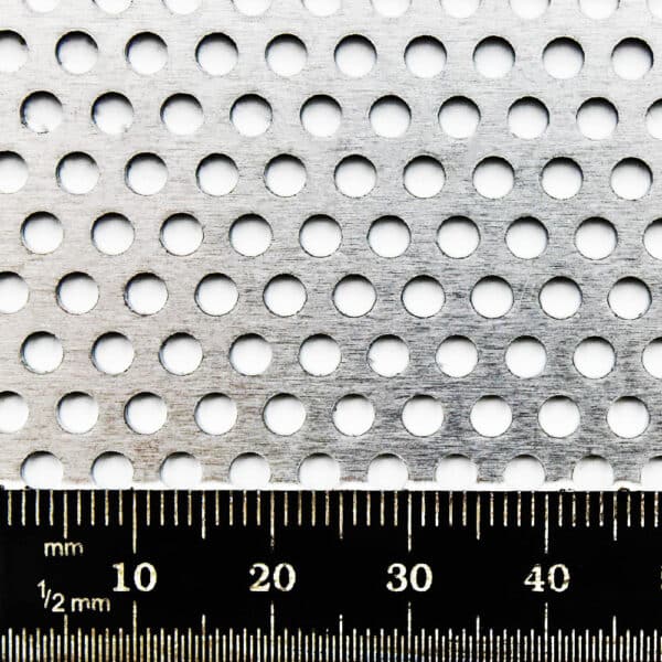 Aluminium 3mm Round Hole Perforated Mesh x 5mm Pitch x 1.5mm Thick