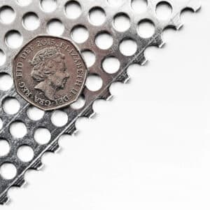 Aluminium 6mm Round Hole Perforated Mesh x 9mm Pitch x 1.5mm Thick Image