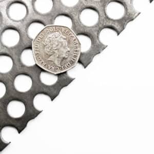 Mild Steel 10mm Round Hole Perforated Mesh x 15mm Pitch x 3mm Thick Image