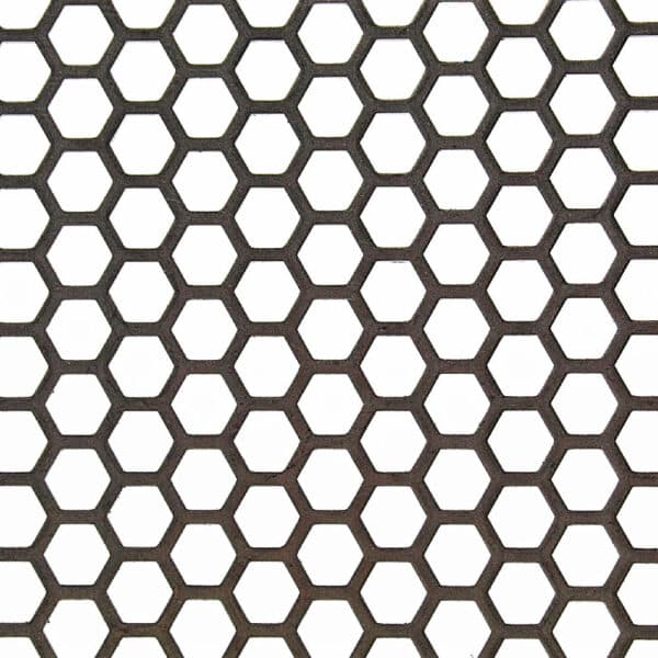 Mild Steel 11mm Hex Hole Perforated Mesh x 14mm Pitch x 1mm Thick Image