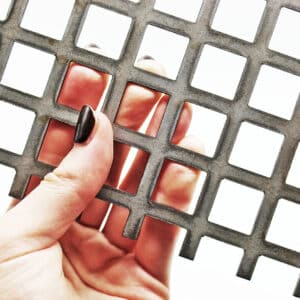 Mild Steel 15mm Square Hole Perforated Mesh x 20mm Pitch x 2mm Thick Image