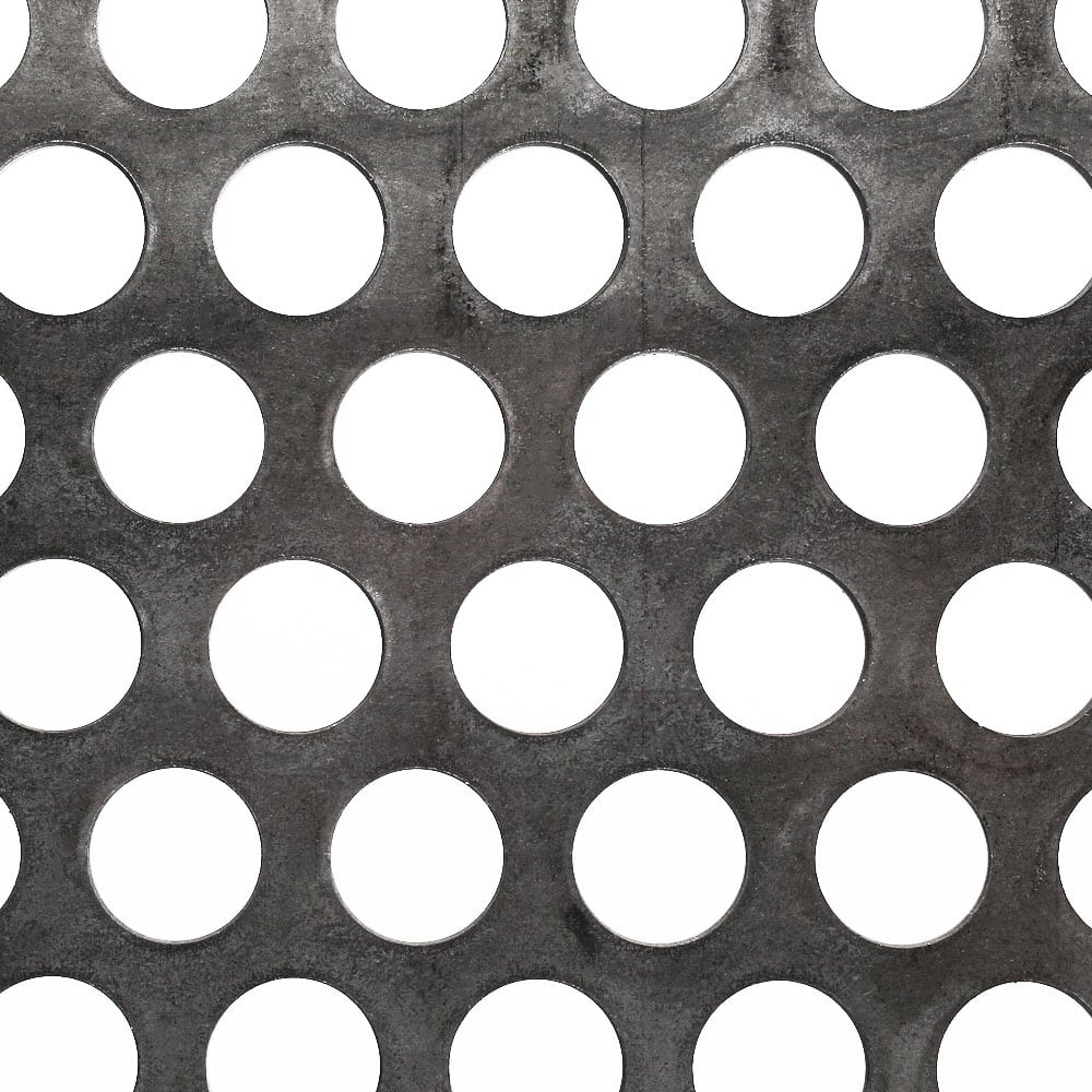 Mild Steel 20mm Round Hole Perforated Mesh x 28mm Pitch x 3mm Thick Image