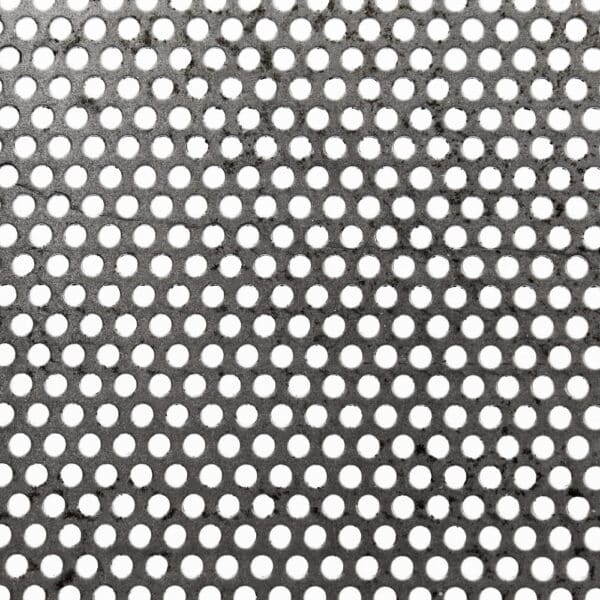 Mild Steel 3mm Round Hole Perforated Mesh x 5mm Pitch x 1mm Thick. perforated plate steel