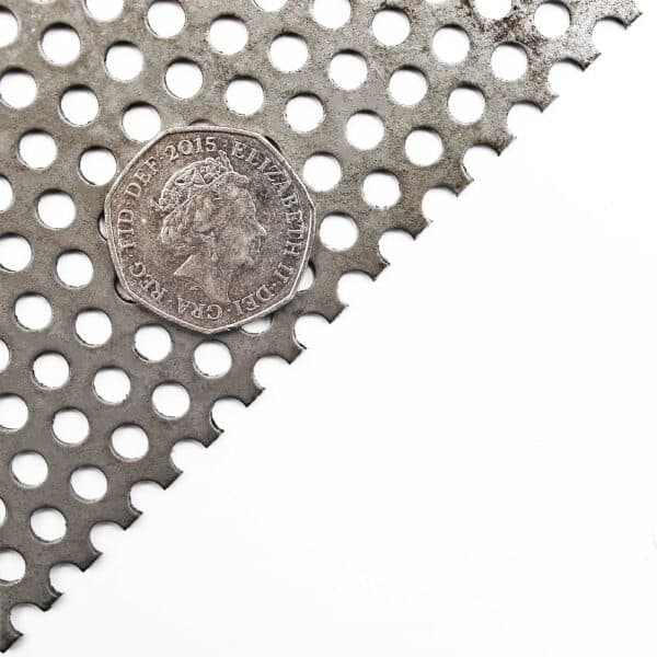 Mild Steel 4.5mm Round Hole Perforated Mesh x 5mm Pitch x 1.5mm Thick Image