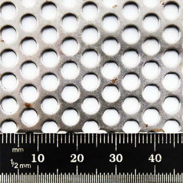 Mild Steel 4mm Round Hole Perforated Mesh x 6mm Pitch x 1.5mm Thick Image