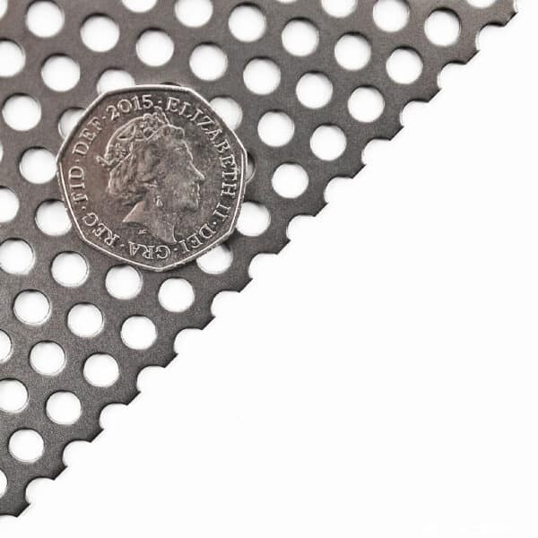 Mild Steel 5mm Round Hole Perforated Mesh x 8mm Pitch x 1.5mm Thick Image