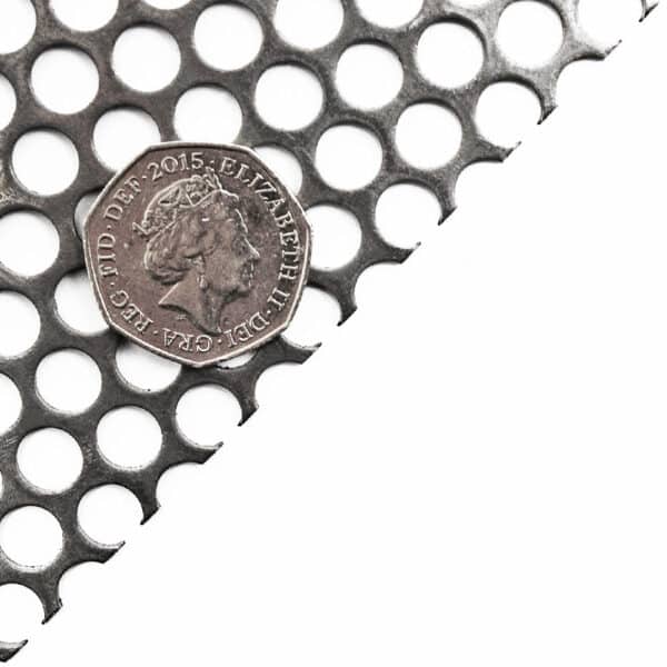 Mild Steel 8mm Round Perforated Mesh x 12mm Pitch x 1.5mm Thick Image