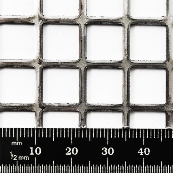 Stainless Steel 10mm Square Hole Perforated Mesh x 12mm Pitch x 1mm Thick Image