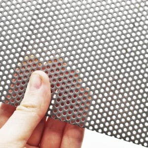 Stainless Steel 304 2mm Round Hole Perforated Mesh x 3.5mm Pitch x 1mm Thick Image