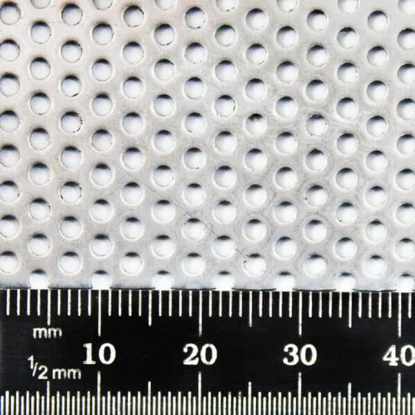 Stainless Steel 304 2mm Round Hole Perforated Mesh x 3mm Pitch x 1mm Thick Image