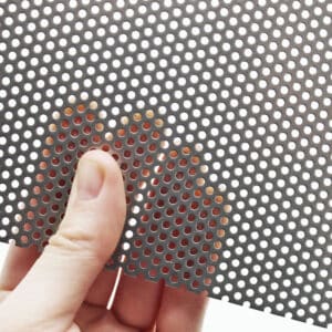 2mm round hole x 1mm thick perforated stainless steel mesh