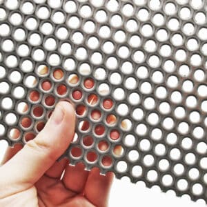 Stainless Steel 304 5mm Round Hole Perforated Mesh x 8mm Pitch x 2mm Thick Image