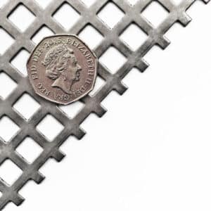Stainless Steel 8mm Square Perforated Mesh x 12mm Pitch x 1mm Thick Image