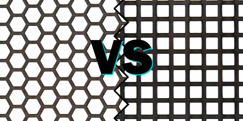 blog article titled Hexagonal vs. Square Holes in Mild Steel Perforated Metal Mesh: A Comprehensive Comparison