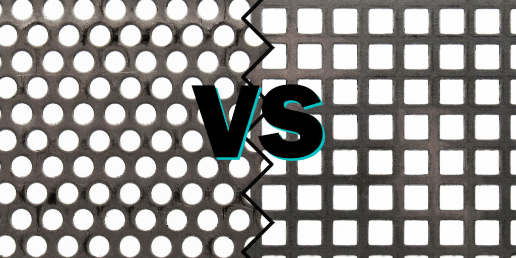 blog article titled Round vs. Square Hole Stainless Steel Perforated Mesh: A Comparative Analysis