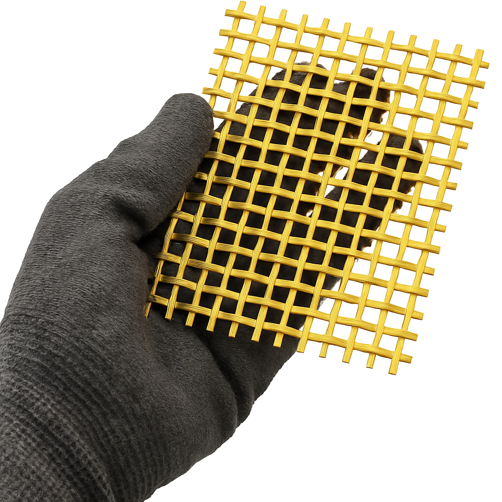 Introducing Our Brass-Coloured Aluminium Lattice Weave Mesh: Style Meets Practicality