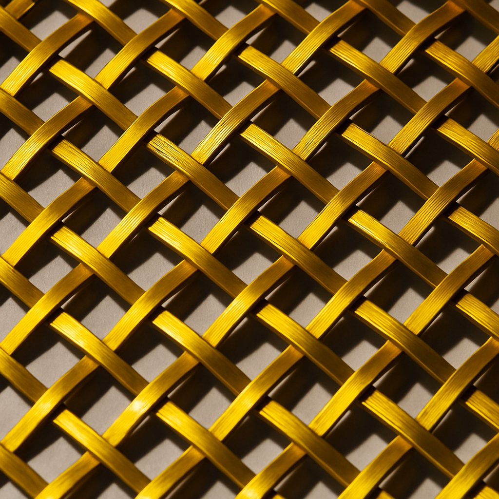 Introducing Our Brass-Coloured Aluminium Lattice Weave Mesh: Style Meets Practicality 2
