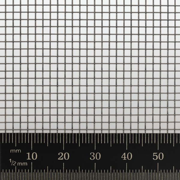 1.3mm x 1.1mm Rectangular Hole Mild Steel Mesh - 0.22mm Wire - 18 x 14 LPI