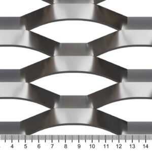 100mm x 39mm Raised Aluminium Expanded Mesh Sheet | 4mm Thick